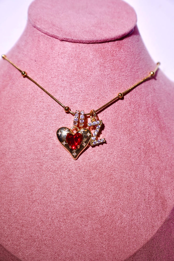Custom Heart Initial Necklace