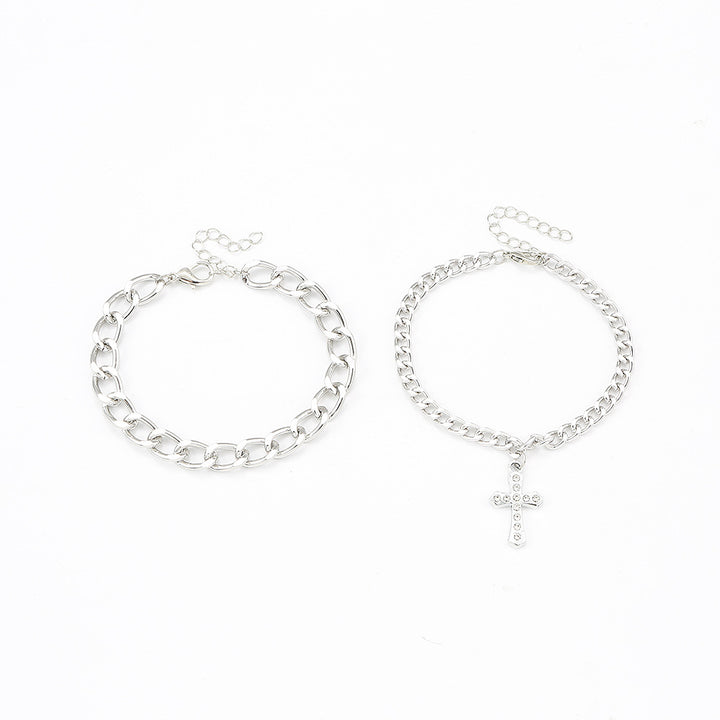 Duo Cross Anklets